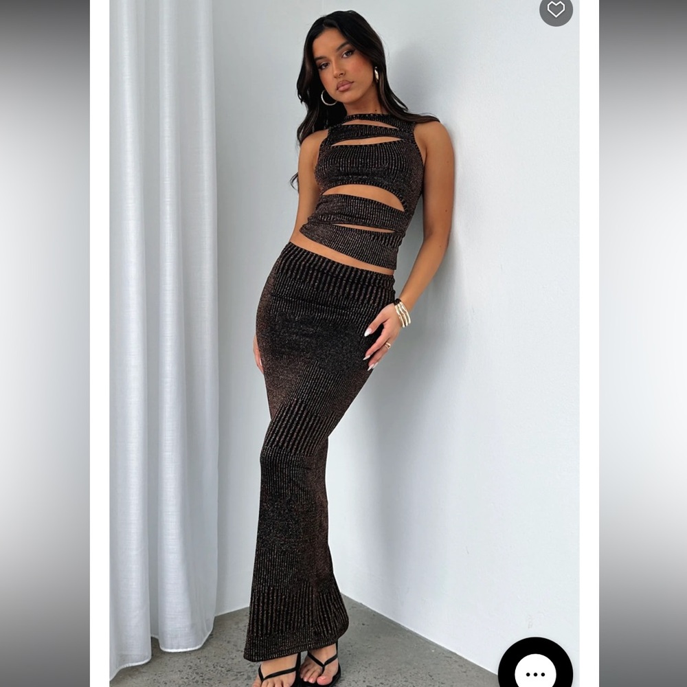 White Fox never again maxi skirt and less than zero top SET